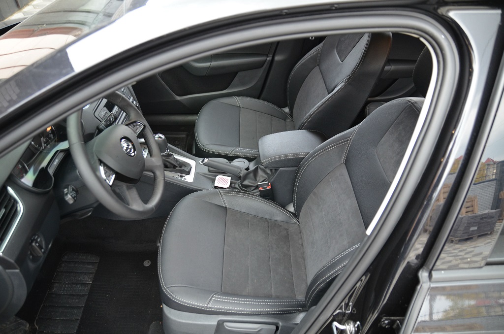 Кожаные автомобильные чехлы на Skoda A 7 Elegance, Leather StyLe, MW BROTHERS
