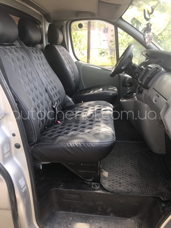 Чехлы на сиденья Opel Vivaro, авточехлы на опель виваро эко кожа, AM-R, automania