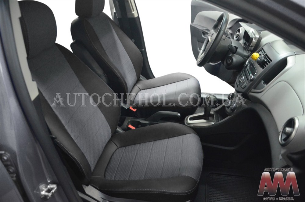 Качественные чехлы на сиденья Chevrolet Aveo 2012, авточехлы на авео Т300, AM-S, automania