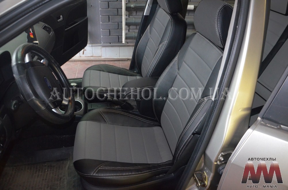 Черные чехлы на сиденья Ford Mondeo 2000 - 2007, авточехлы форд мондео 2000, AM-X, automania