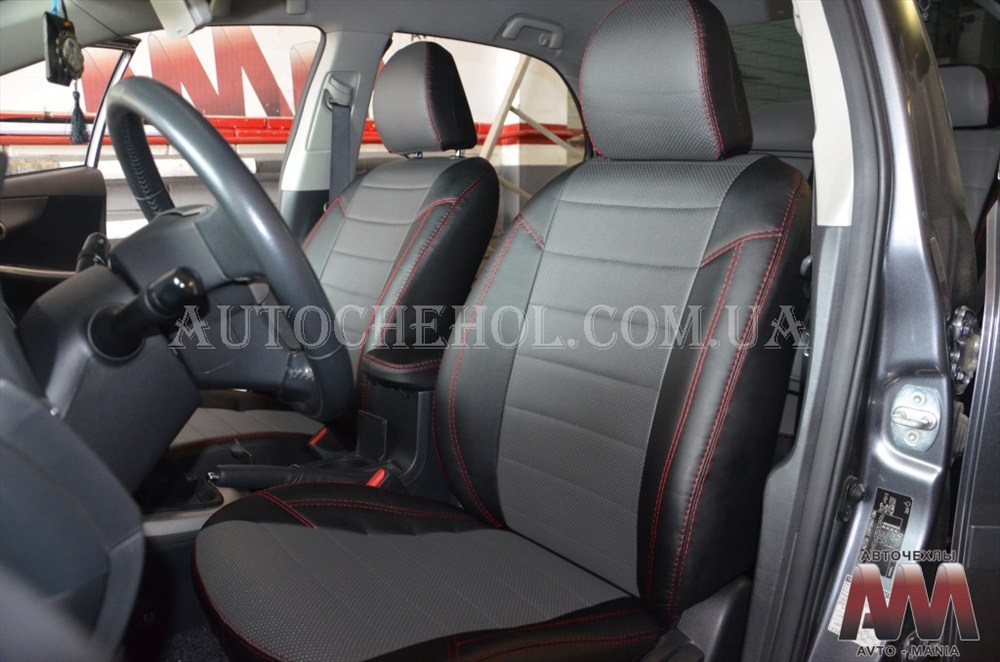 Черные чехлы на сиденья Toyota Corolla 2007 - 2012, авточехлы тойота корола, AM-X, automania