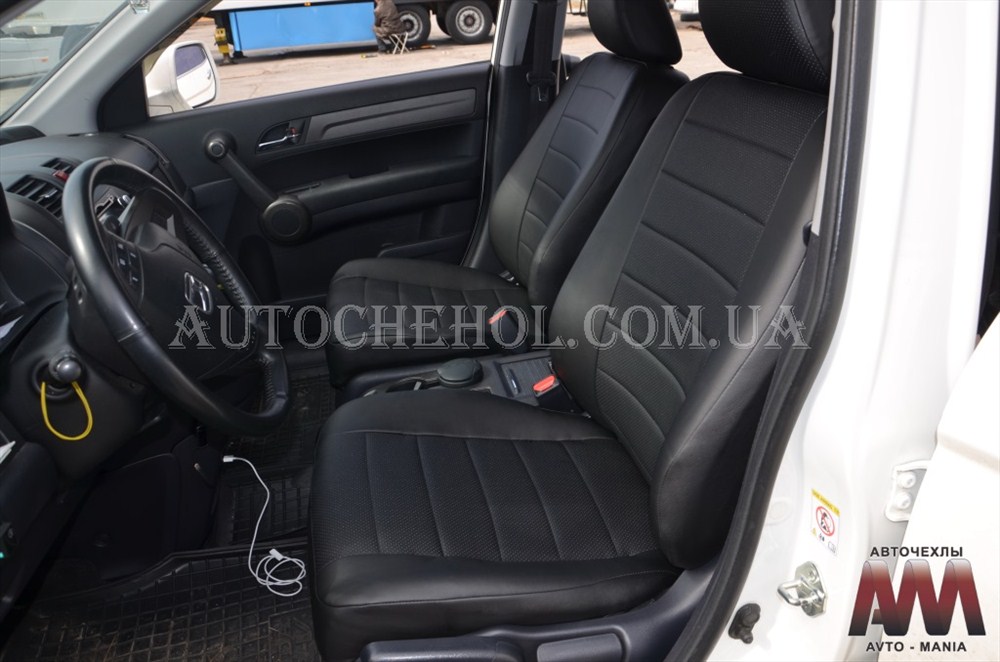 Качественные чехлы на сиденья Honda CR-V, авточехлы на хонду срв эко кожа, AM-L, automania