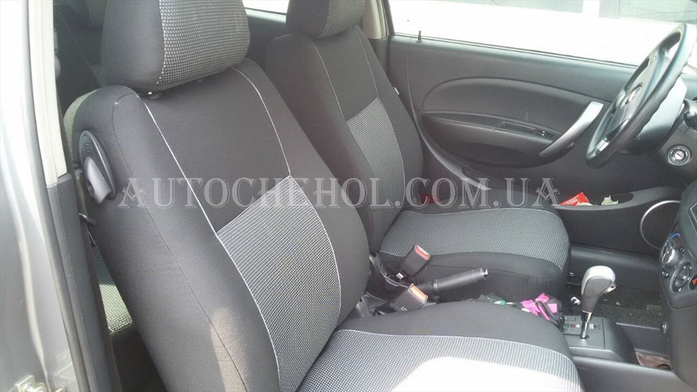 Чехлы на сиденья Chevrolet Aveo 3D, автоткань, АвтоМир