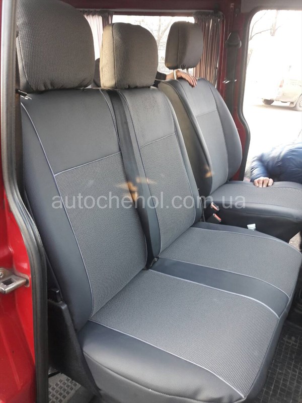Авточехлы экокожа с тканью на Volkswagen T4, производитель АвтоМир