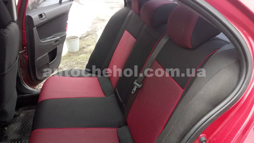 Чехлы на сиденья Mitsubishi Lancer X, автоткань, АвтоМир