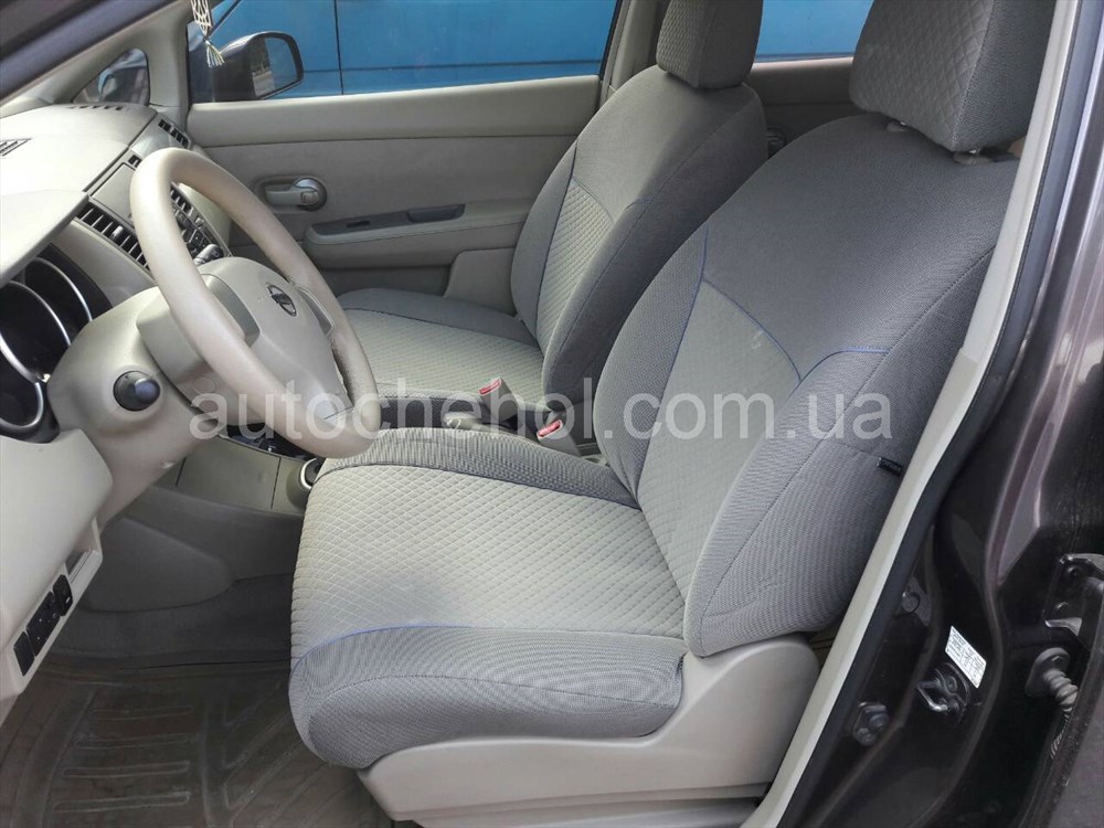 Чехлы на сиденья Nissan Tiida, автоткань, АвтоМир
