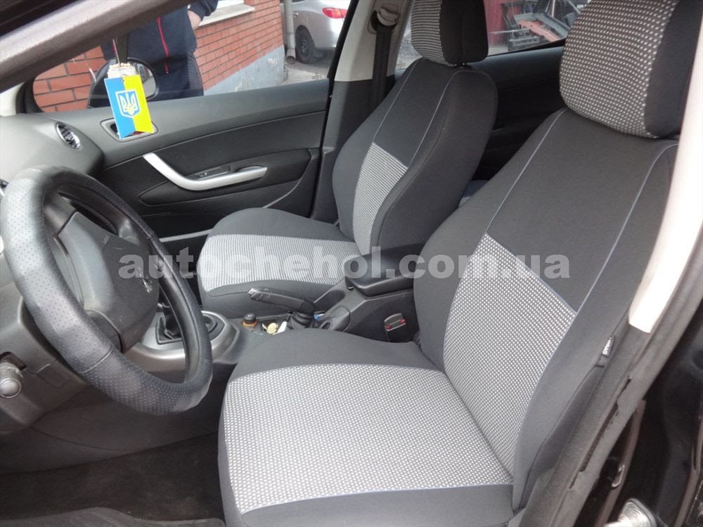 Чехлы на сиденья Peugeot 308, автоткань, АвтоМир