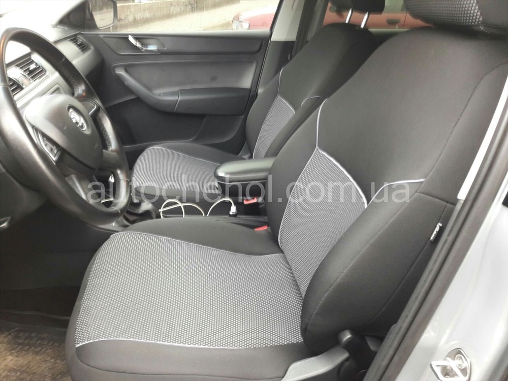 Чехлы на сиденья Skoda Rapid, автоткань, АвтоМир