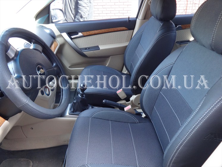 Качественные чехлы на сиденья Chevrolet Aveo II, серая нить, Premium Style