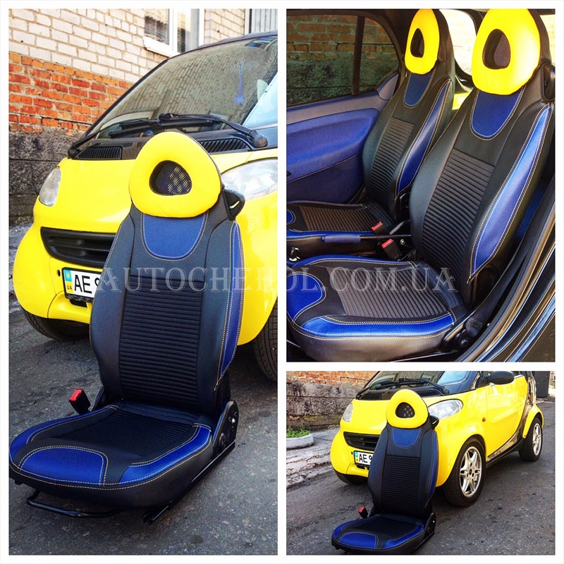 Модельные чехлы на сиденья Smart, чехлы на смарт, серия Color, Tuning Cobra
