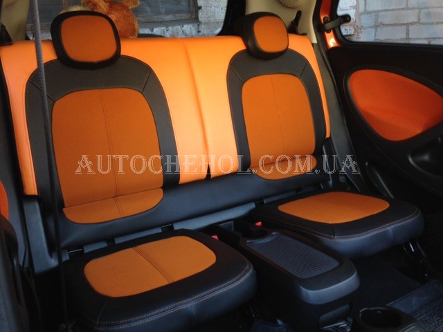 Модельные чехлы на сиденья Smart 2014, чехлы на смарт 2014, серия Color, Tuning Cobra