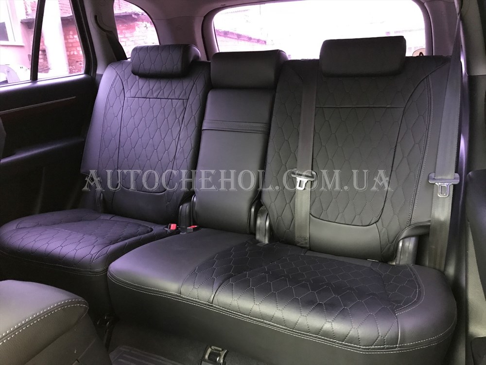 Модельные чехлы на сиденья Hyundai Santafe 2, чехлы на сантафе, ромбы, Cobra