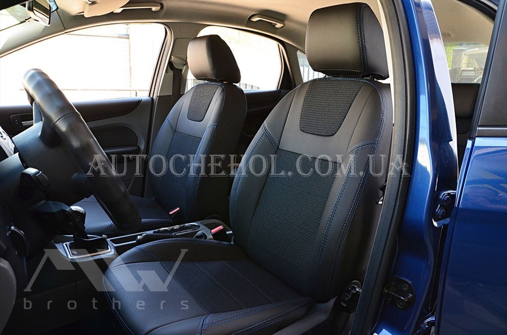 Качественные авточехлы модель динамик на Ford Kuga 2008, синяя нить, MW Brothers