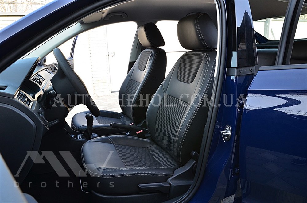 Качественные авточехлы модель динамик на Skoda Rapid. MW Brothers