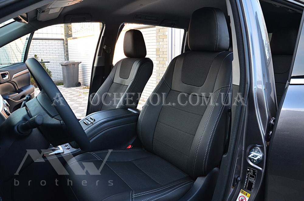 Качественные авточехлы модель динамик на Toyota Highlander 214. MW Brothers