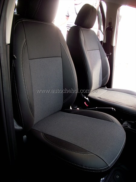 Черные чехлы на сиденья Fiat Linea 2013(цельная спинка). MW BROTHERS