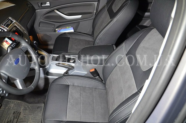 Чехлы из арпантеки и алькантары для Ford Kuga 2008 - 2013, Leather Style.