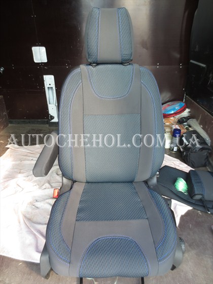 Качественные чехлы на сиденья Ford TRansit 2014 1+1, светлые чехлы на transit 2014, Cobra