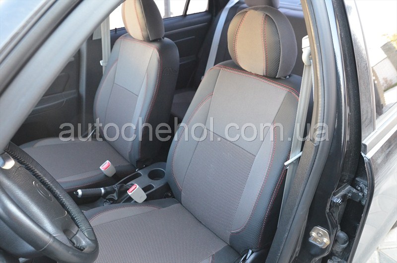 Автомобильные чехлы на Geely CK, красная нить,Premium Style, MW Brothers