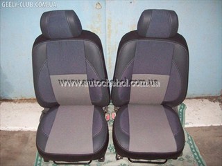 Черно-серые чехлы на сиденья Geely MK, MW BROTHERS