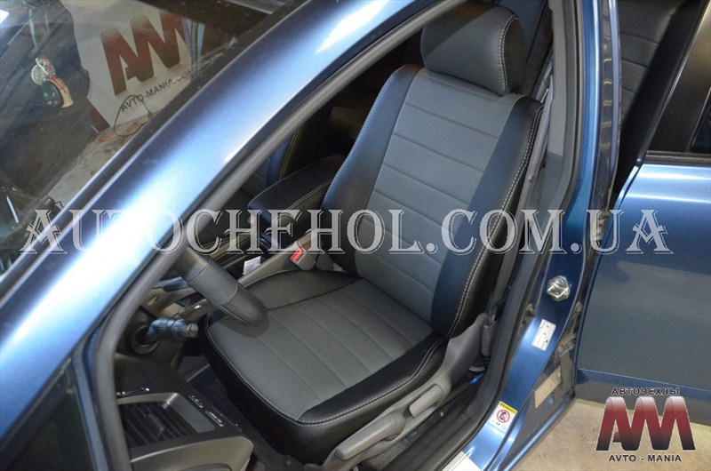 Качественные чехлы на сиденья Honda civic 2007, авточехлы на сивик, черная нить, AM-S, automania