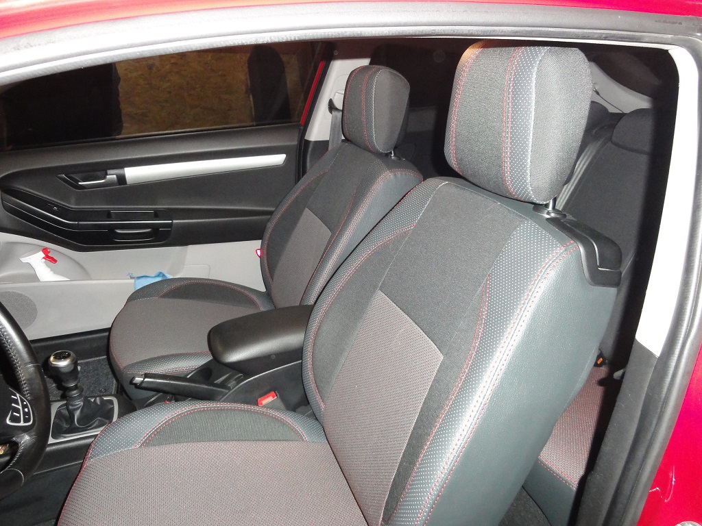 Серо-красные авточехлы на Kia Pro CEED 2007-2011, MW BROTHERS