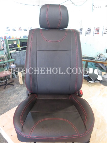 Модельные чехлы на сиденья Mitshubishi Lancer 9 L2, чехлы на лансер 9 2L, красная строчка, Tuning Cobra