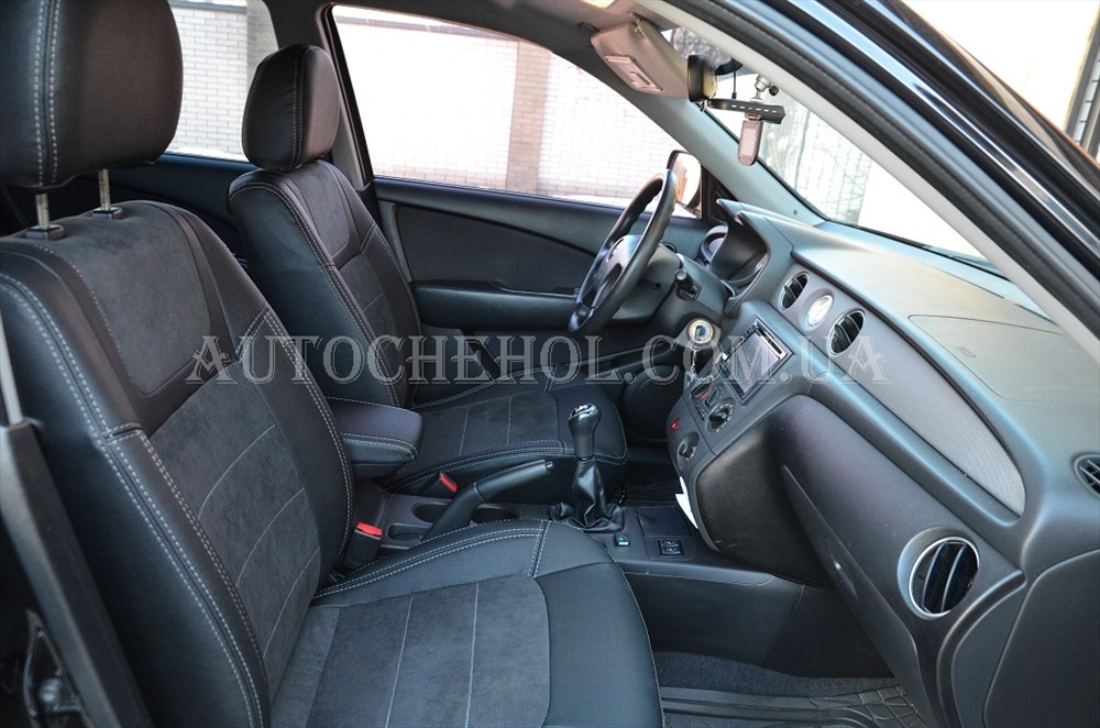 Авточехлы из алькантары и арпатеки на сиденья Mitsubishi Outlander 2001, Leather StyLe, MW BROTHERS