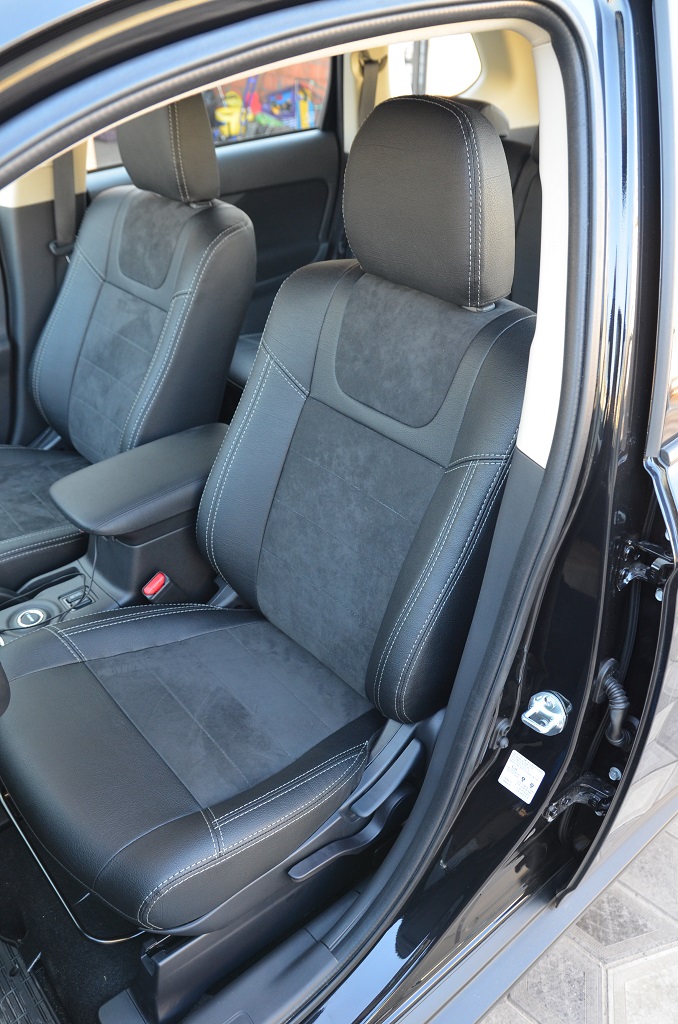 Авточехлы из кожи и алькантары на Mitshubishi Outlander 2012, чехлы на оутлендер, Leather StyLe