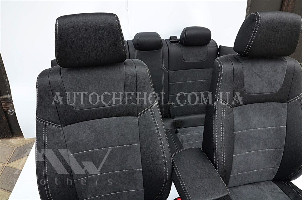 Авточехлы из алькантары и арпатеки на сиденья BMW X1, Leather StyLe, MW BROTHERS