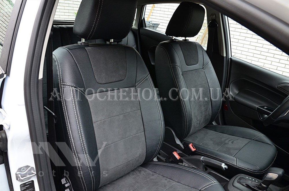 Авточехлы из алькантары и арпатеки на сиденья Ford Fiesta MK7, Leather StyLe, MW BROTHERS