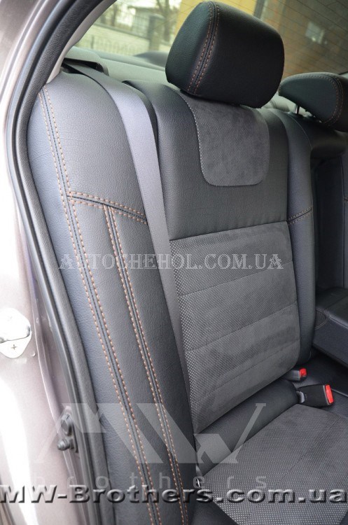 Авточехлы из алькантары и арпатеки на сиденья Honda Civic 2006 - 2011, Leather StyLe, MW BROTHERS