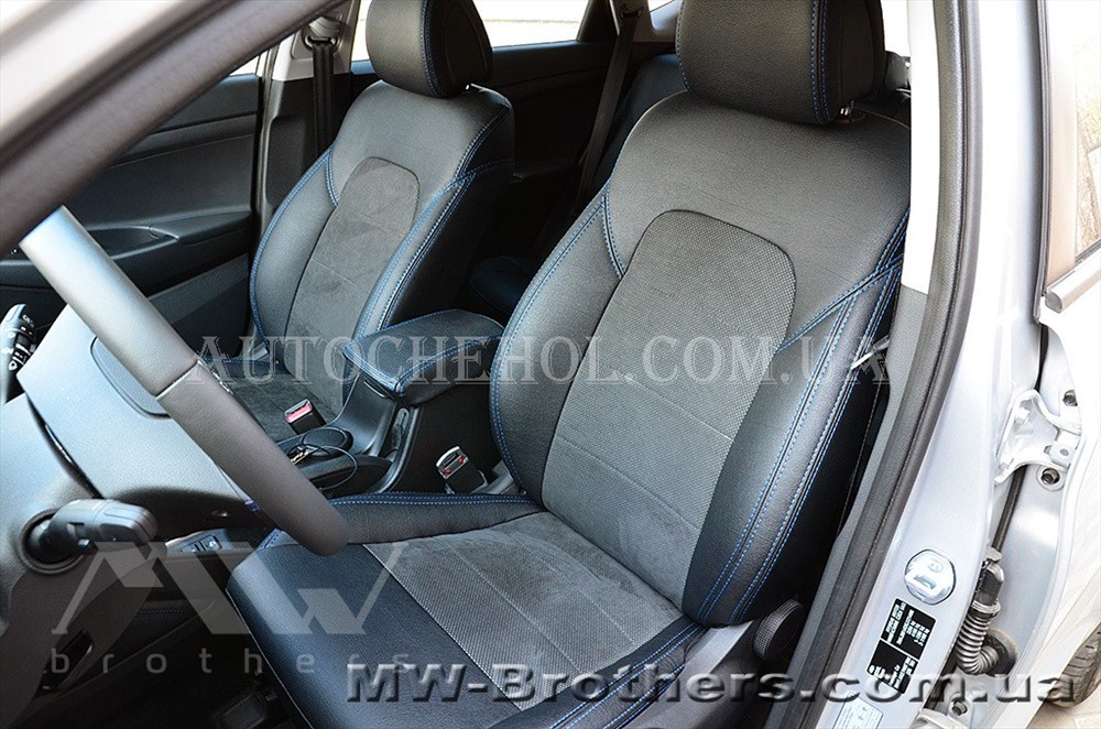 Авточехлы из алькантары и арпатеки на сиденья Hyundai Tucson 2016, Leather StyLe, MW BROTHERS
