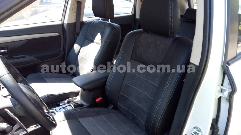 Авточехлы из алькантары и арпатеки на сиденья Mitsubishi Outlander 2017, Leather StyLe, MW BROTHERS