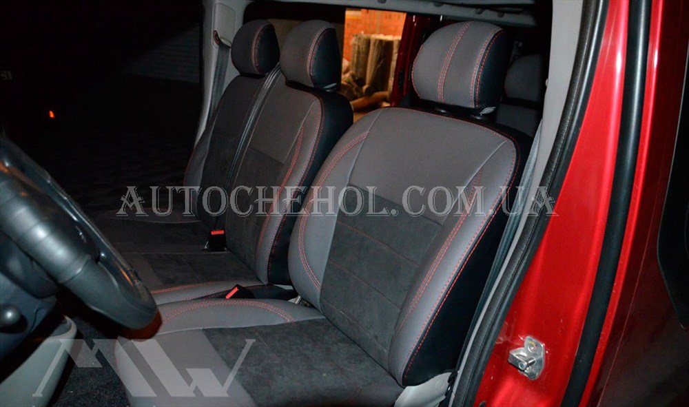 Авточехлы из алькантары и арпатеки на сиденья Opel Vivaro, комплект, Leather StyLe, MW BROTHERS