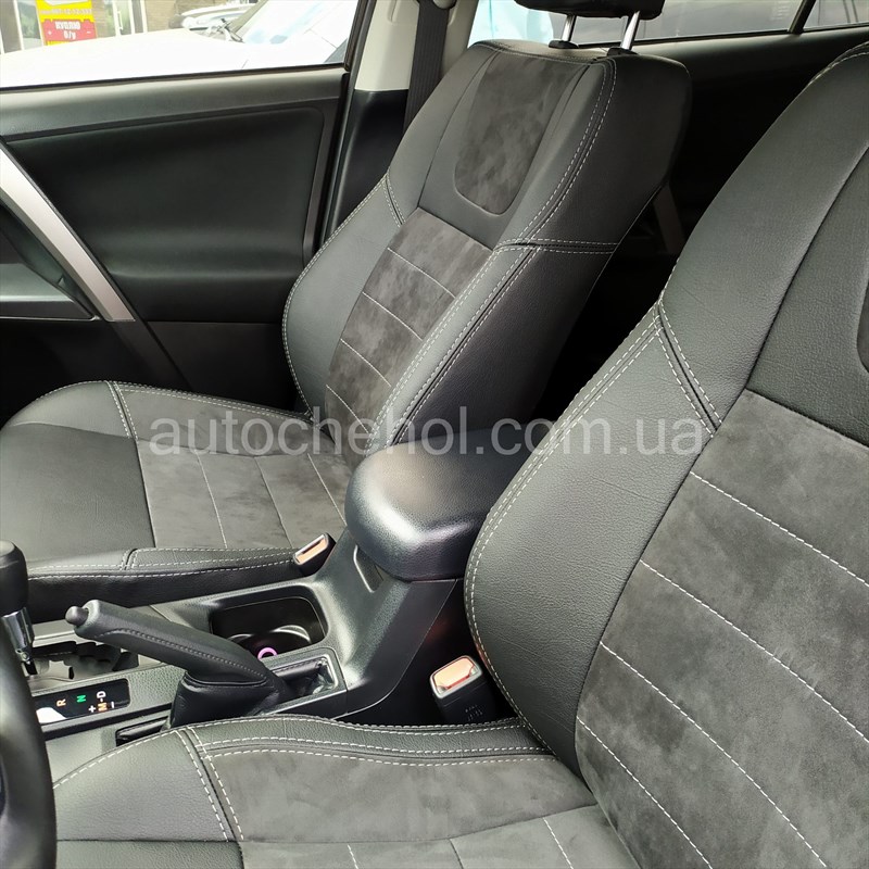 Авточехлы из алькантары и арпатеки на сиденья Rav 4 2013-2018, Leather StyLe, MW BROTHERS