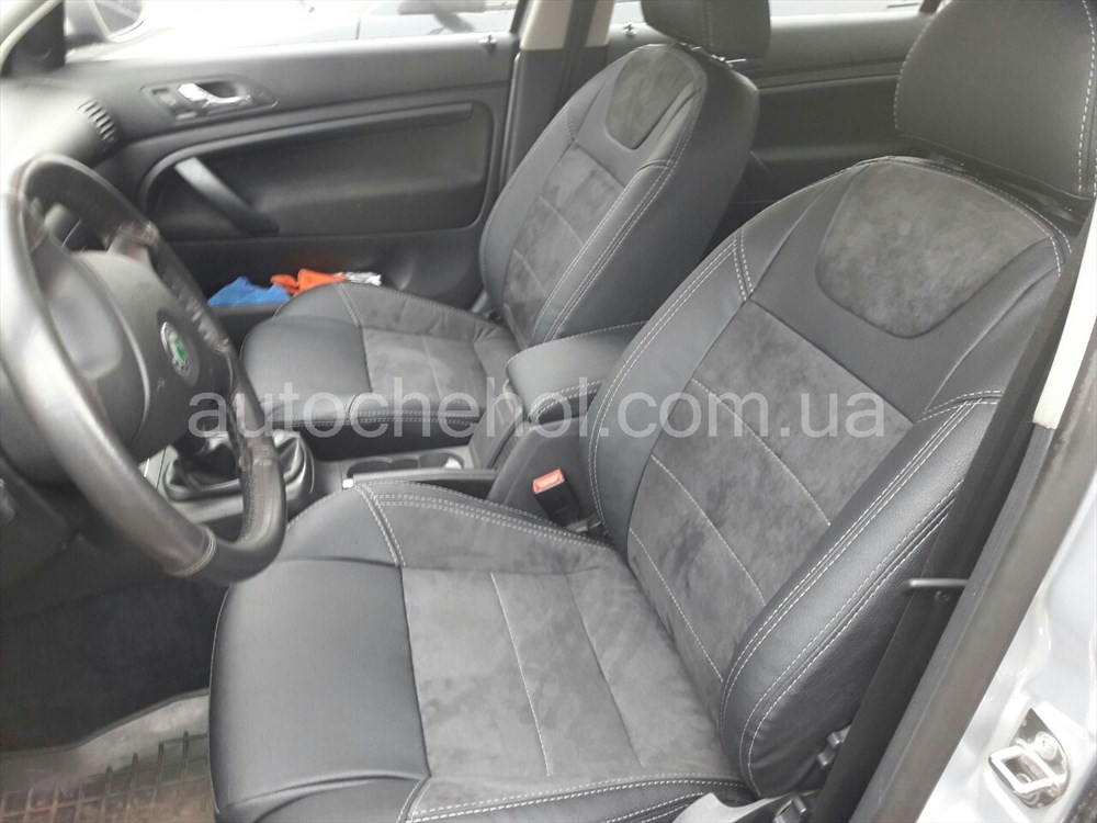 Авточехлы из алькантары и арпатеки на сиденья Skoda Superb, Leather StyLe, MW BROTHERS