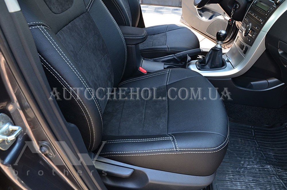 Авточехлы из алькантары и арпатеки на сиденья Toyota Corolla 2007-2013, Leather StyLe, MW BROTHERS