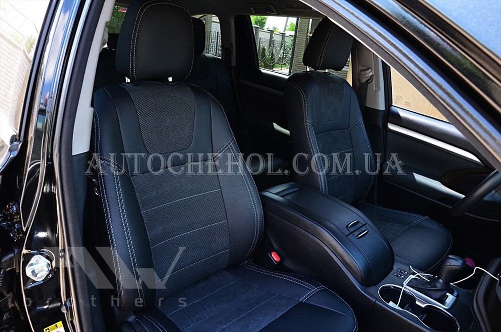 Авточехлы из алькантары и арпатеки на сиденья Toyota Highlander 2014, Leather StyLe, MW BROTHERS