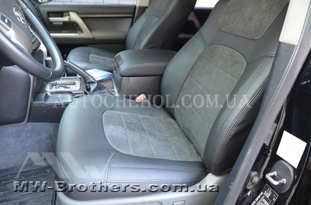 Авточехлы из алькантары и арпатеки на сиденья Toyota LC 200, Leather StyLe, MW BROTHERS
