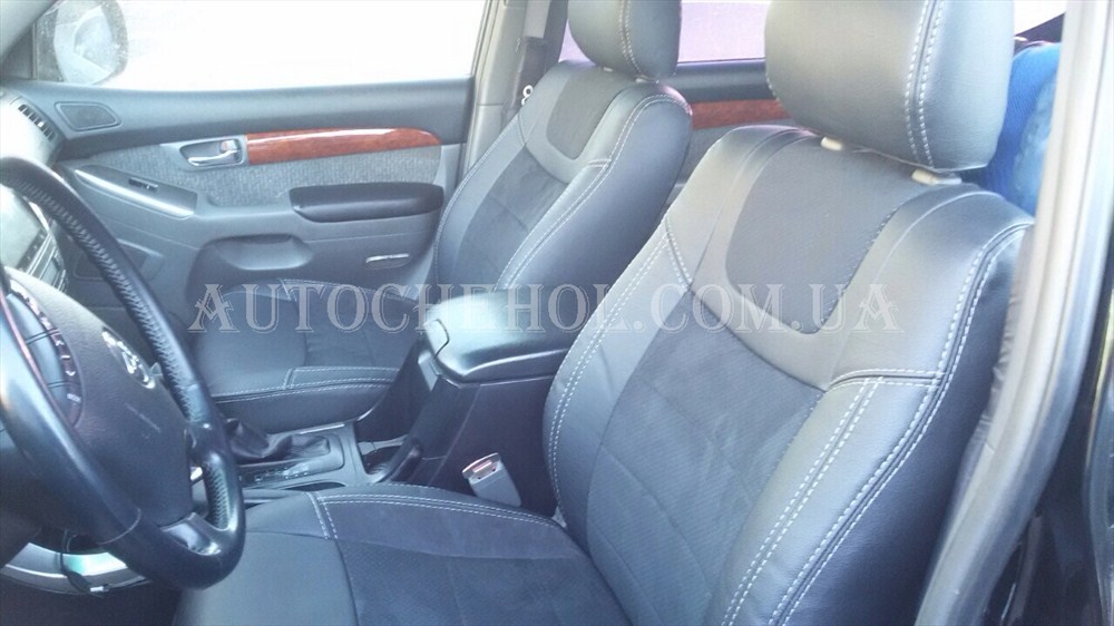 Авточехлы из алькантары и арпатеки на сиденья Toyota Prado 120, Leather StyLe, MW BROTHERS