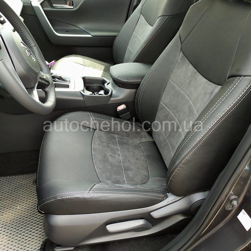 Авточехлы из алькантары и арпатеки на сиденья Toyota Rav 4 2019, Leather StyLe, MW BROTHERS