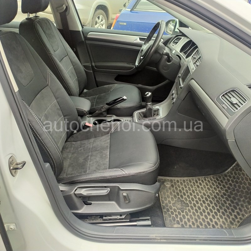Авточехлы из алькантары и арпатеки на сиденья Volkswagen Golf 7, Leather StyLe, MW BROTHERS
