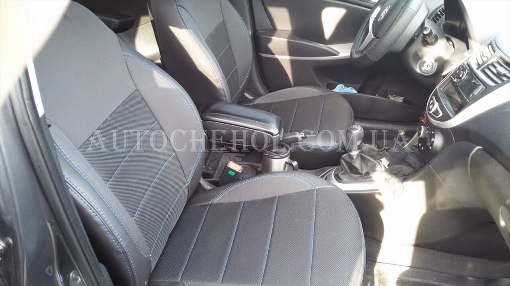 Качественные автомобильные чехлы на сиденья Kia Rio 2012, Premium style