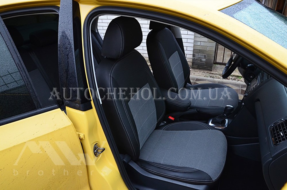 Качественные автомобильные чехлы на сиденья Seat Ibiza,серая нить, Premium style