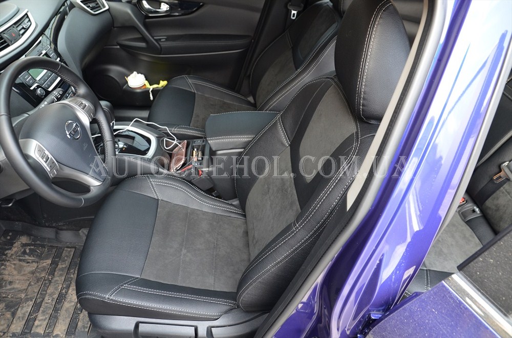 Авточехлы из алькантары и арпатеки на сиденья Nissan Qashqai 2013, Leather StyLe, MW BROTHERS