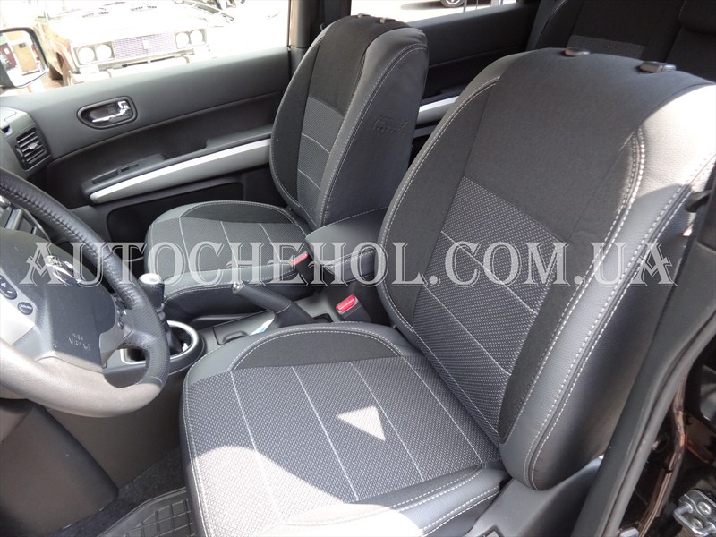 Серые чехлы на сиденья Nissan X trail II без подлокотника, Premium Style, Mw Brothers