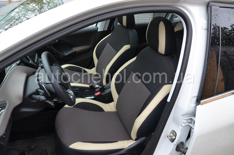 Светлые чехлы на сиденья Peugeot 3008 2013, Premium Style, Mw Brothers