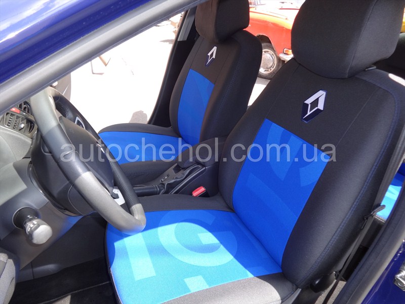 -черные авточехлы на сиденья Renault Fluence, Елагант