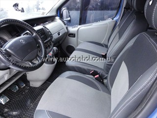 Серые авточехлы на Opel Vivaro MWBrothers 1+2